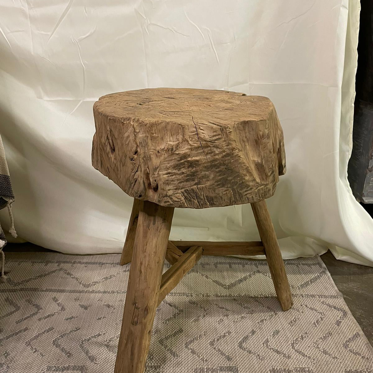 Antique Rustic Vintage Wooden Stool / side table / tree shape – Caesars ...