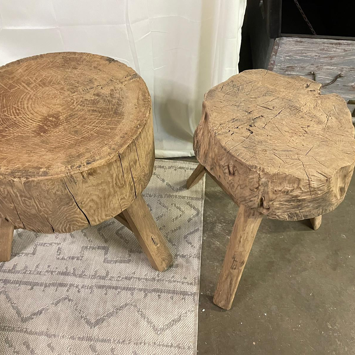 Antique Rustic Vintage Wooden Stool / side table / tree shape – Caesars ...