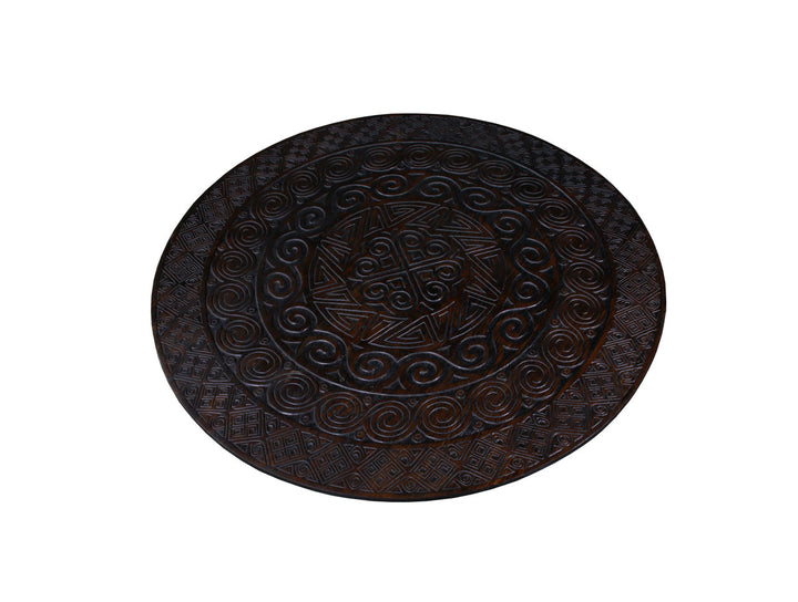 Alin Side Table Carving Dark Brown.