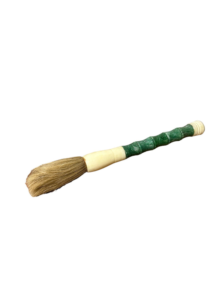Approx. 13" Neutral Green Jade Bamboo-shaped Calligraphy Brush