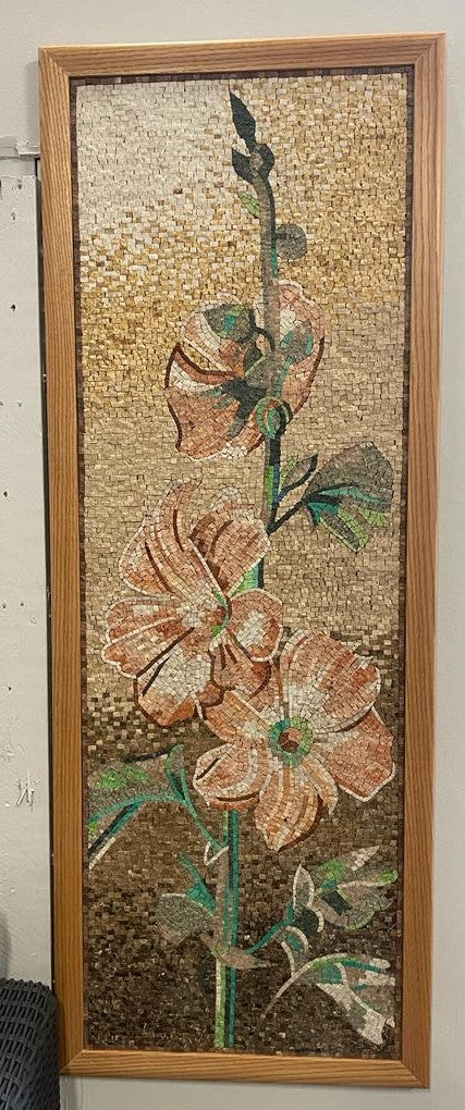 flowers marble wall art