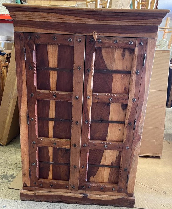 Handmade Vintage Antique Teak Wood Cabinet | Carved Cabinet | Decor Cabinet | Rustic Cabinet | Door Cabinet | Indian Cabinet | TV Cabinet