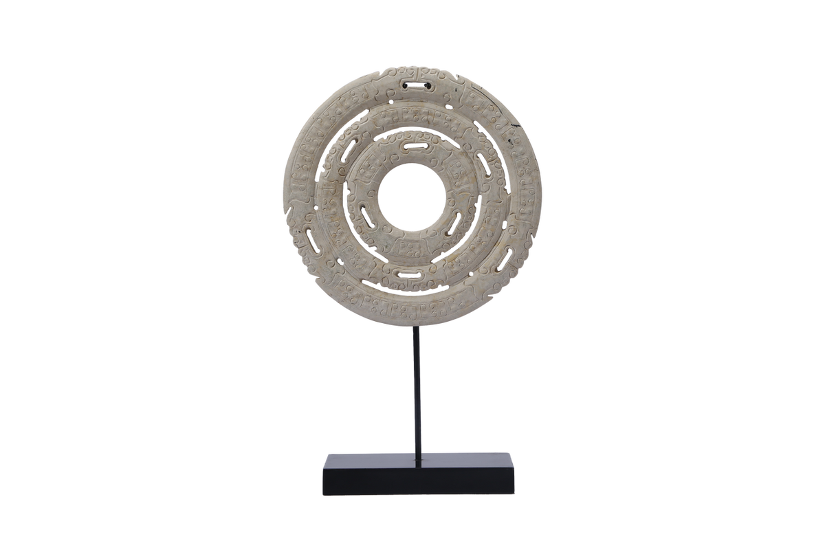 Jade Feng Shui Concentric Circle With Stand
