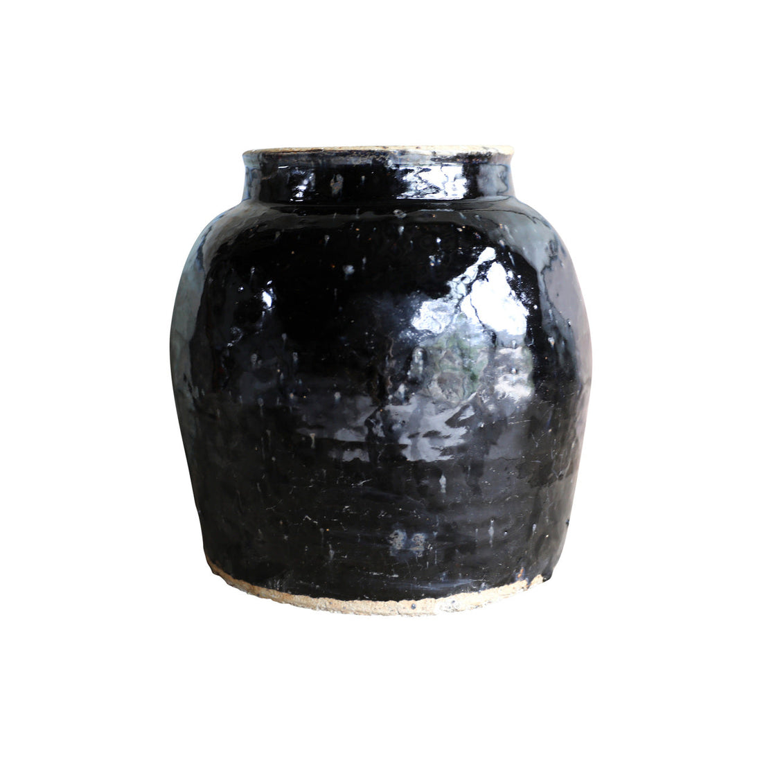 Vintage Oil Pot With Black Glazed