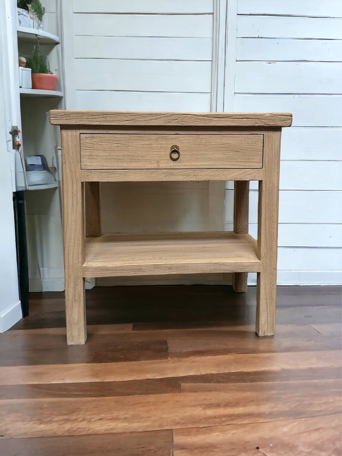 One Drawer Side Table Weathered Natural 30x18x31H