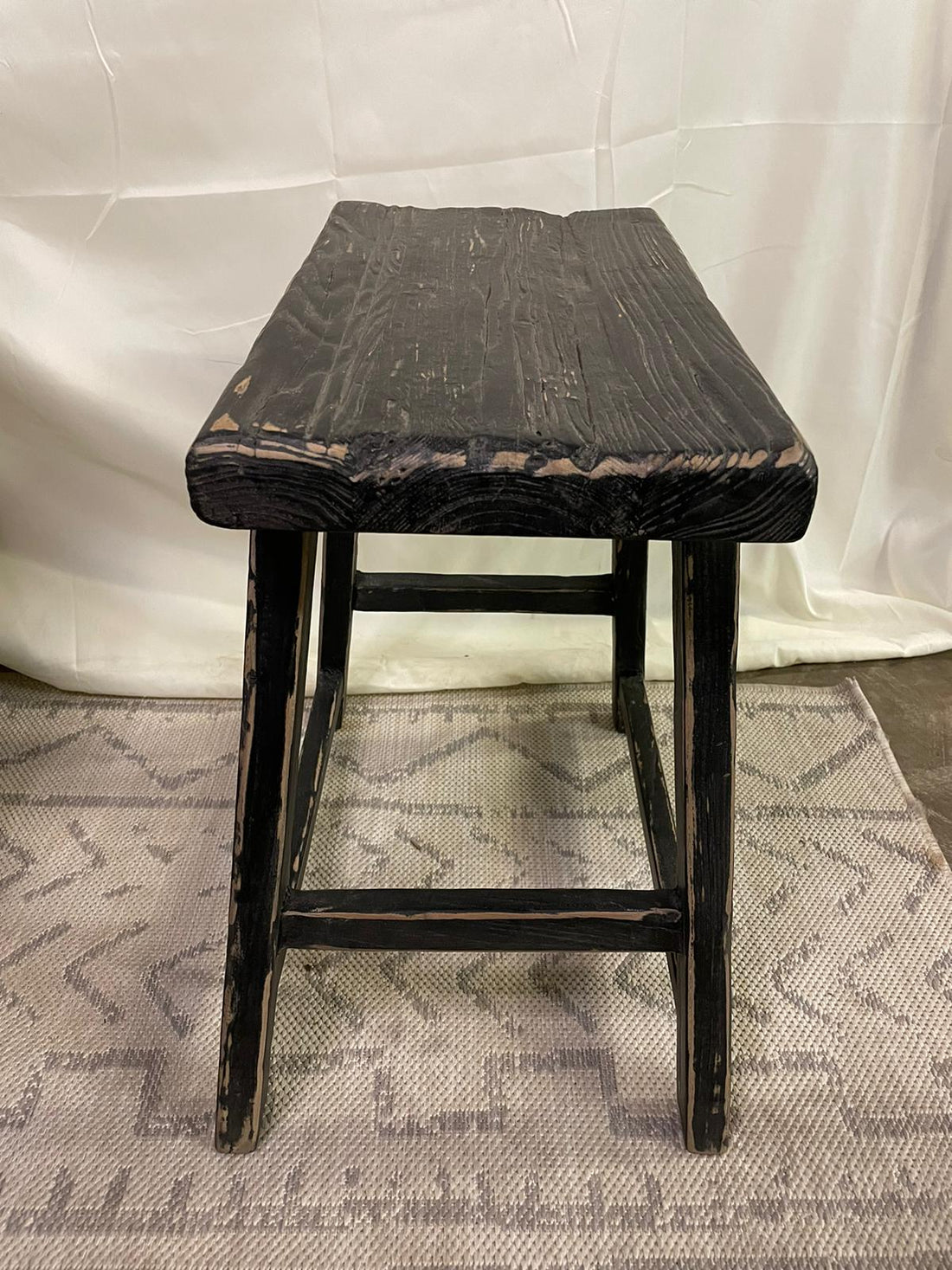 Antique Rustic Vintage Stool Rectangular