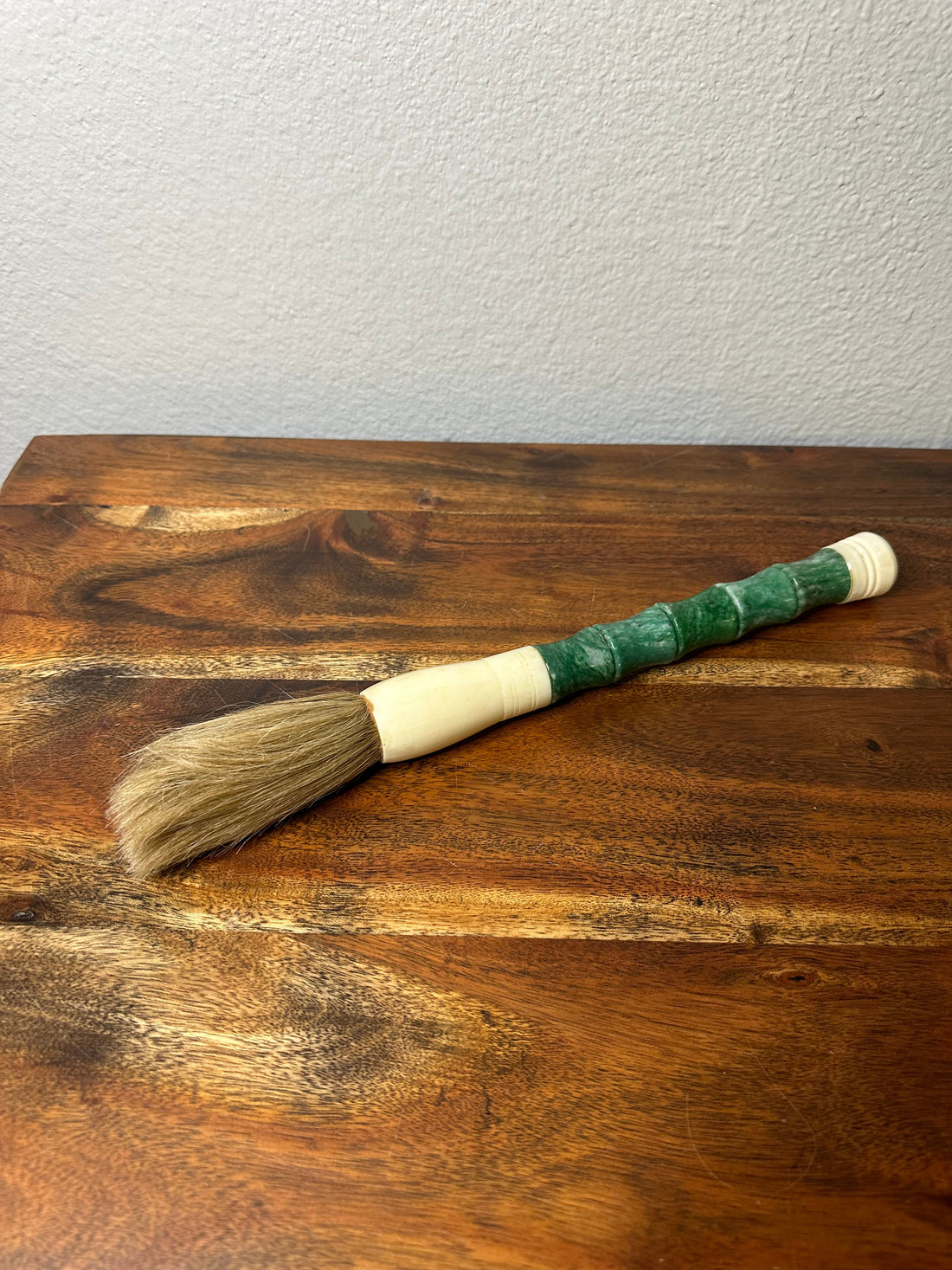 Approx. 13" Neutral Green Jade Bamboo-shaped Calligraphy Brush