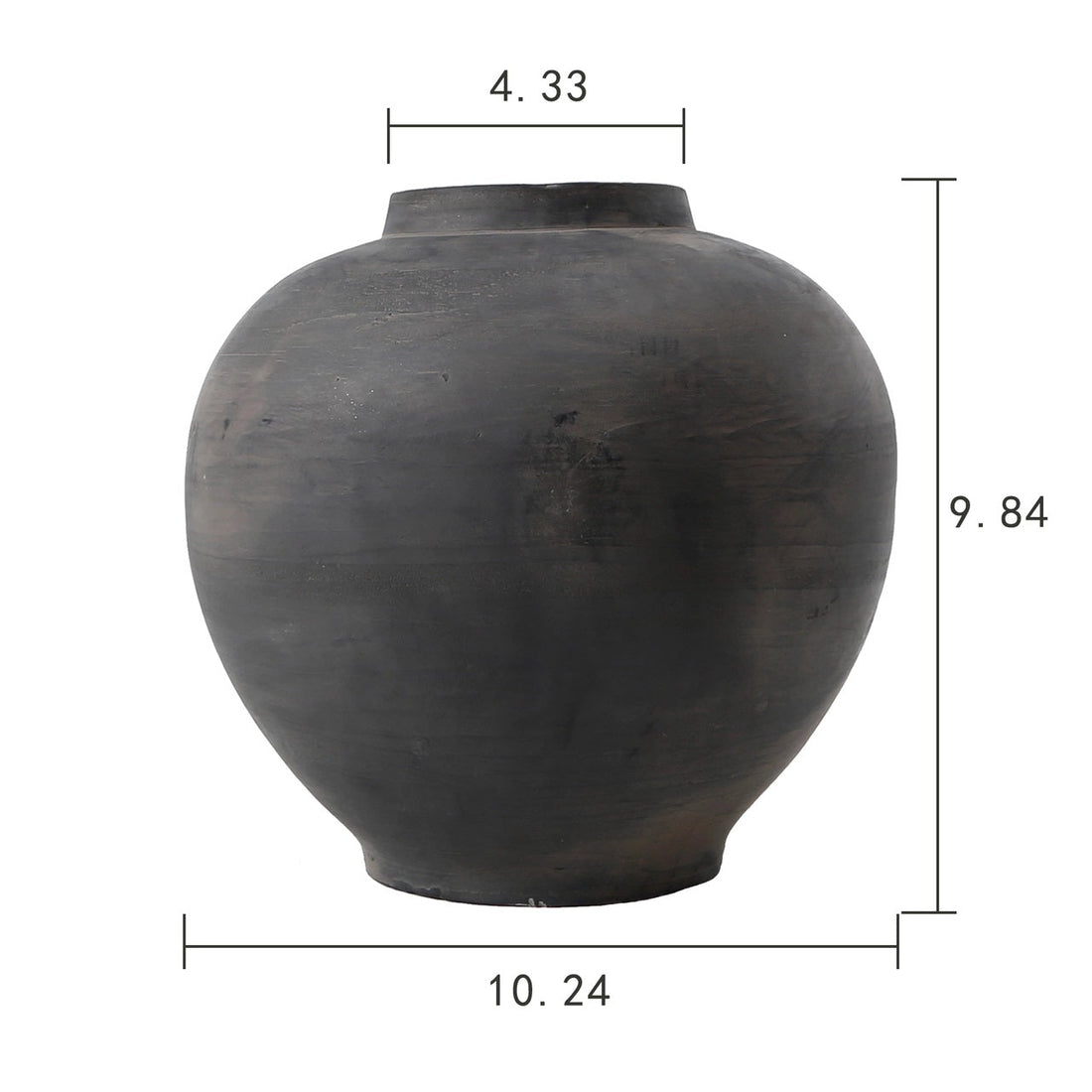 Earthy Gray Pottery Pot Round