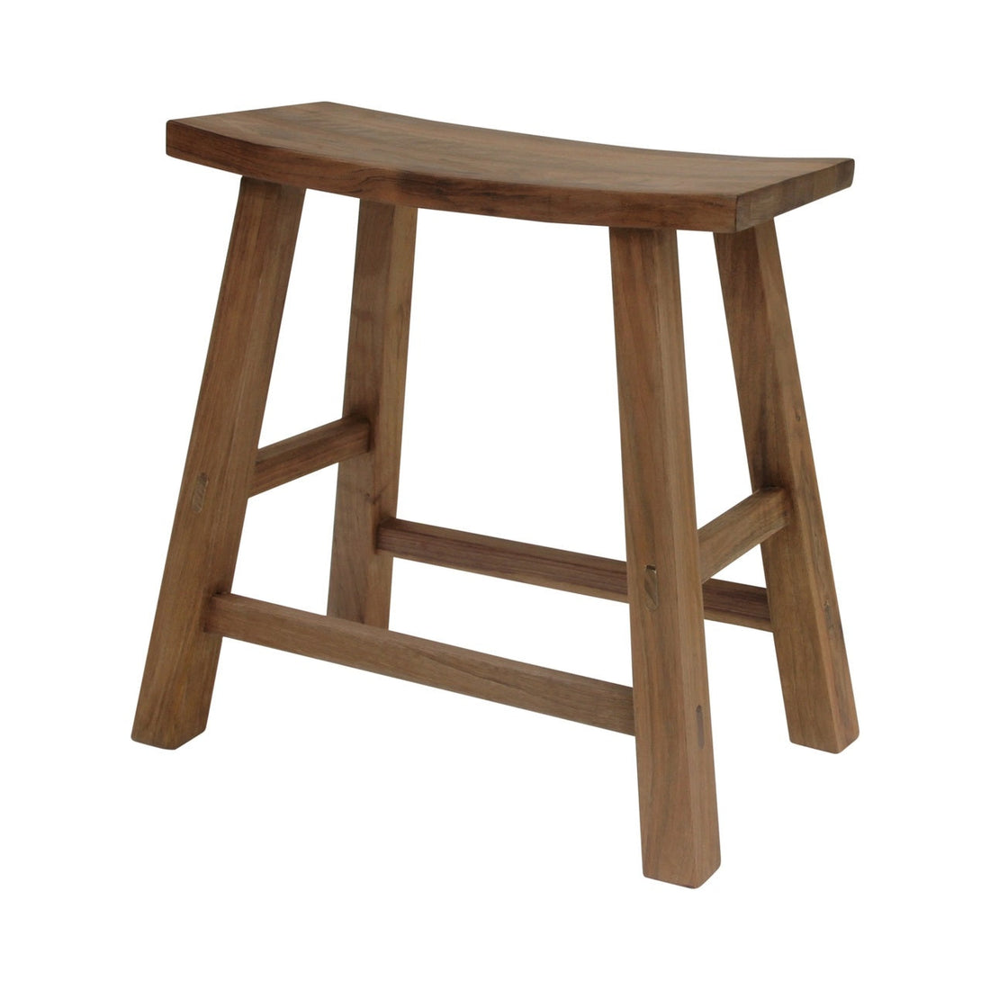 Reclaimed Rectnagular Walnut Wood Stool Natural