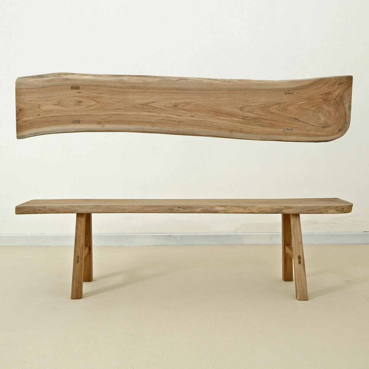 65" Long Live Edge Bench Walnut Wood Natural(size and color vary)