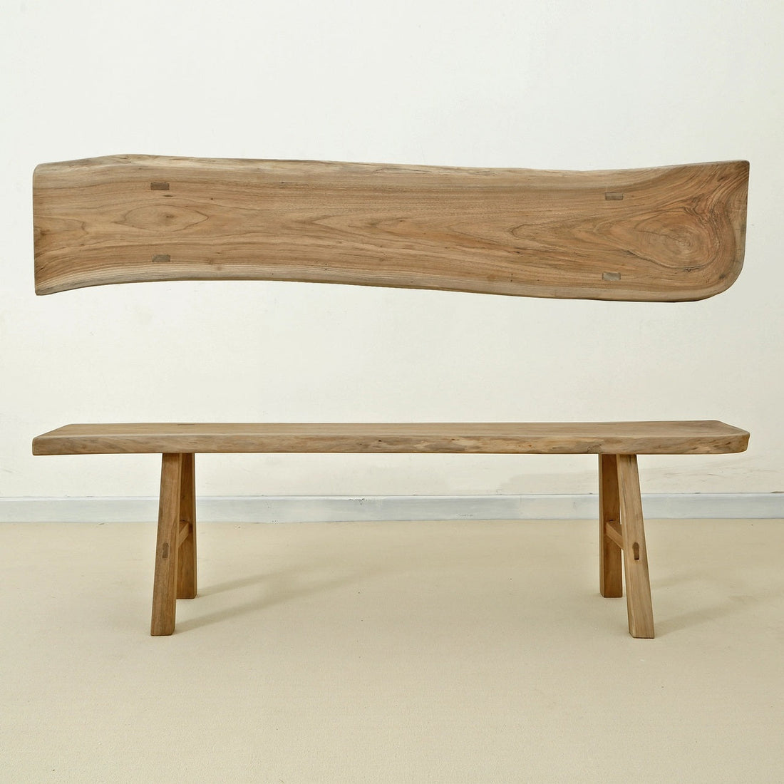 65" Long Live Edge Bench Walnut Wood Natural(size and color vary)