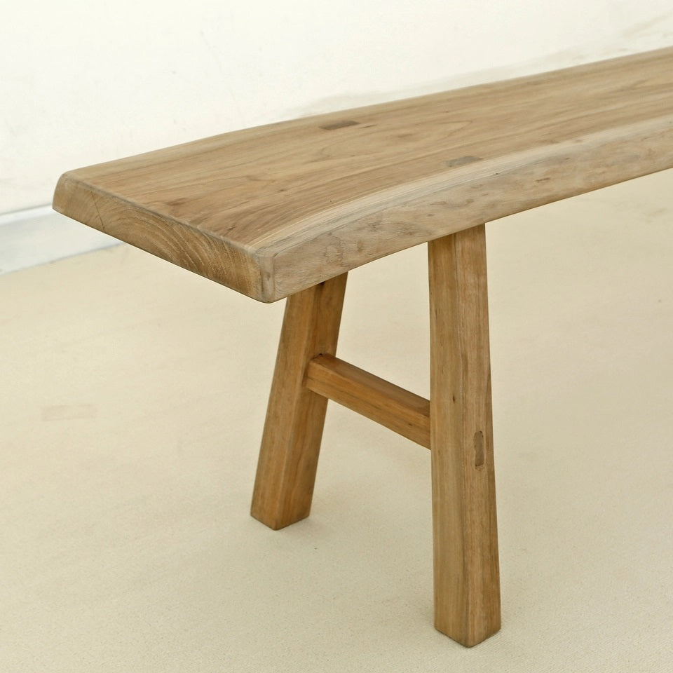 65" Long Live Edge Bench Walnut Wood Natural(size and color vary)