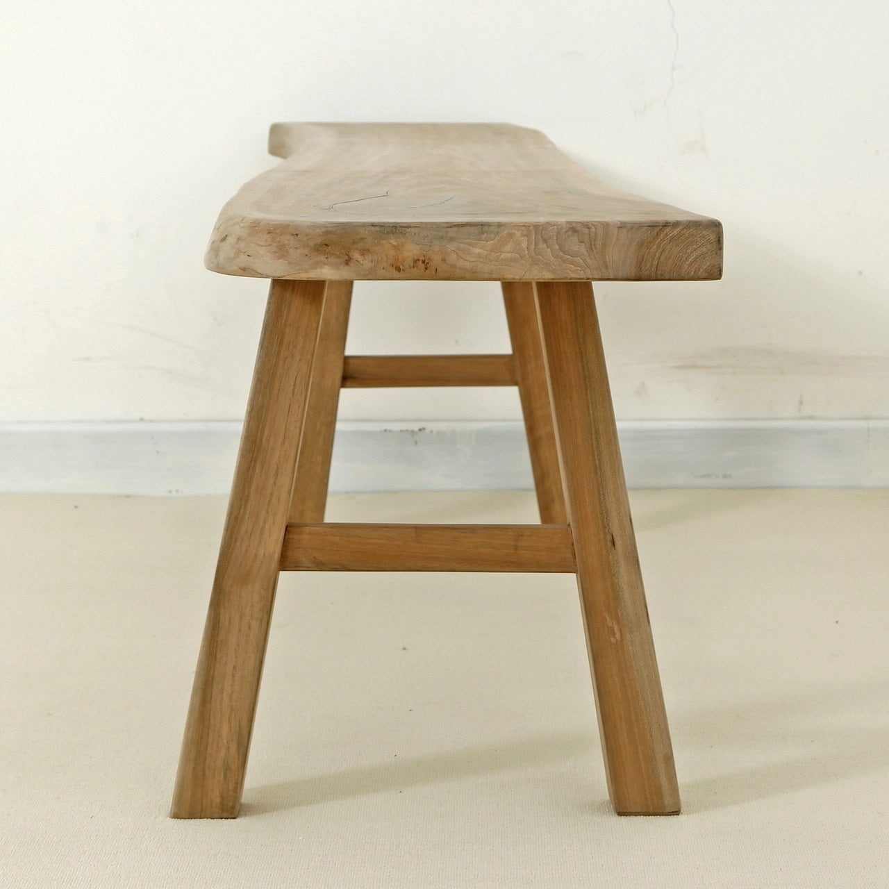 65" Long Live Edge Bench Walnut Wood Natural(size and color vary)