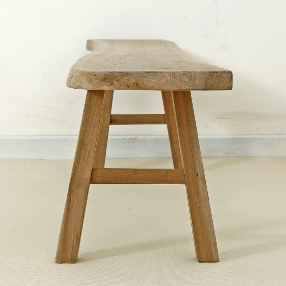 65" Long Live Edge Bench Walnut Wood Natural(size and color vary)