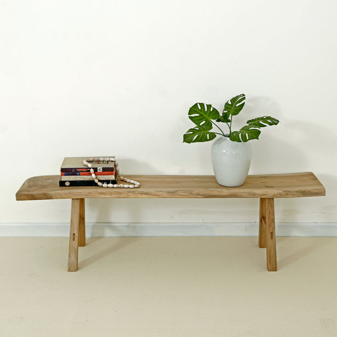 65" Long Live Edge Bench Walnut Wood Natural(size and color vary)
