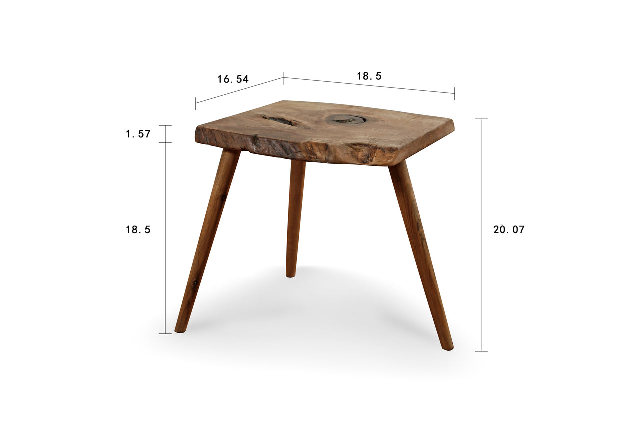 Live Edge Side Table Walnut Wood Natural (color & size vary)