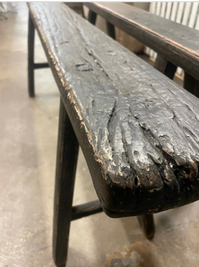 Black Antique Vintage Bench ( Handmade ) Size and Finish Vary