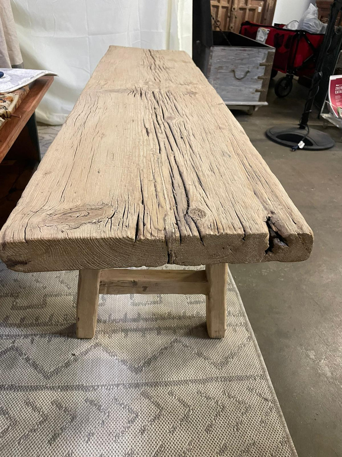 Antique Vintage pinewood bench