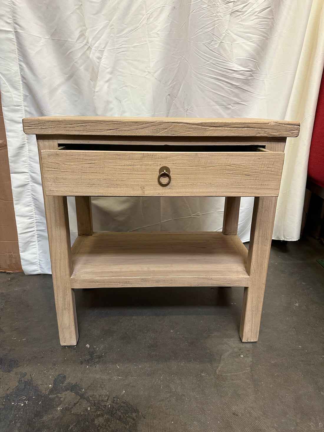 One Drawer Side Table Weathered Natural 30x18x31H