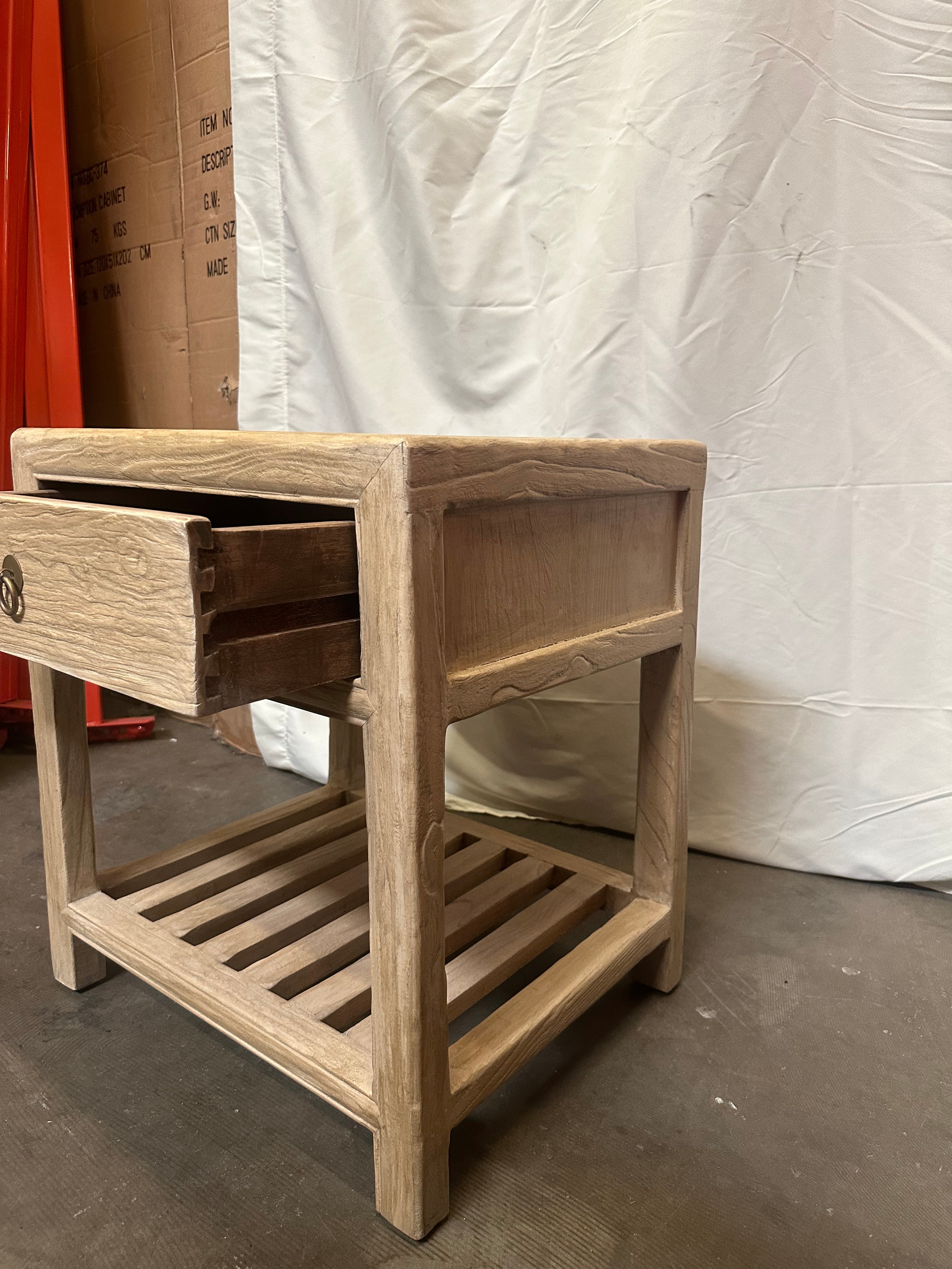 Handmade Side Table Weathered Natural