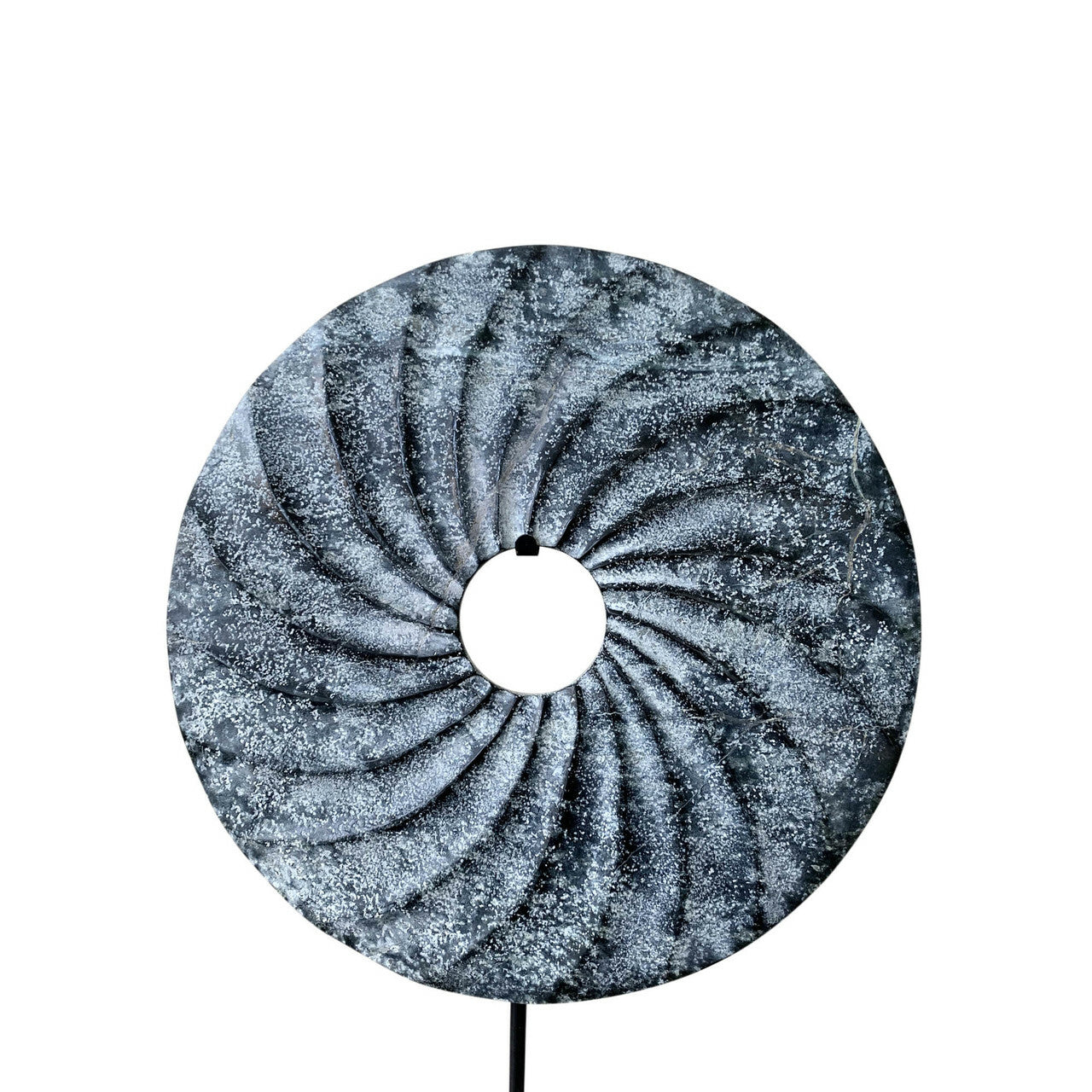 Blue Spiral Jade Statue With Base