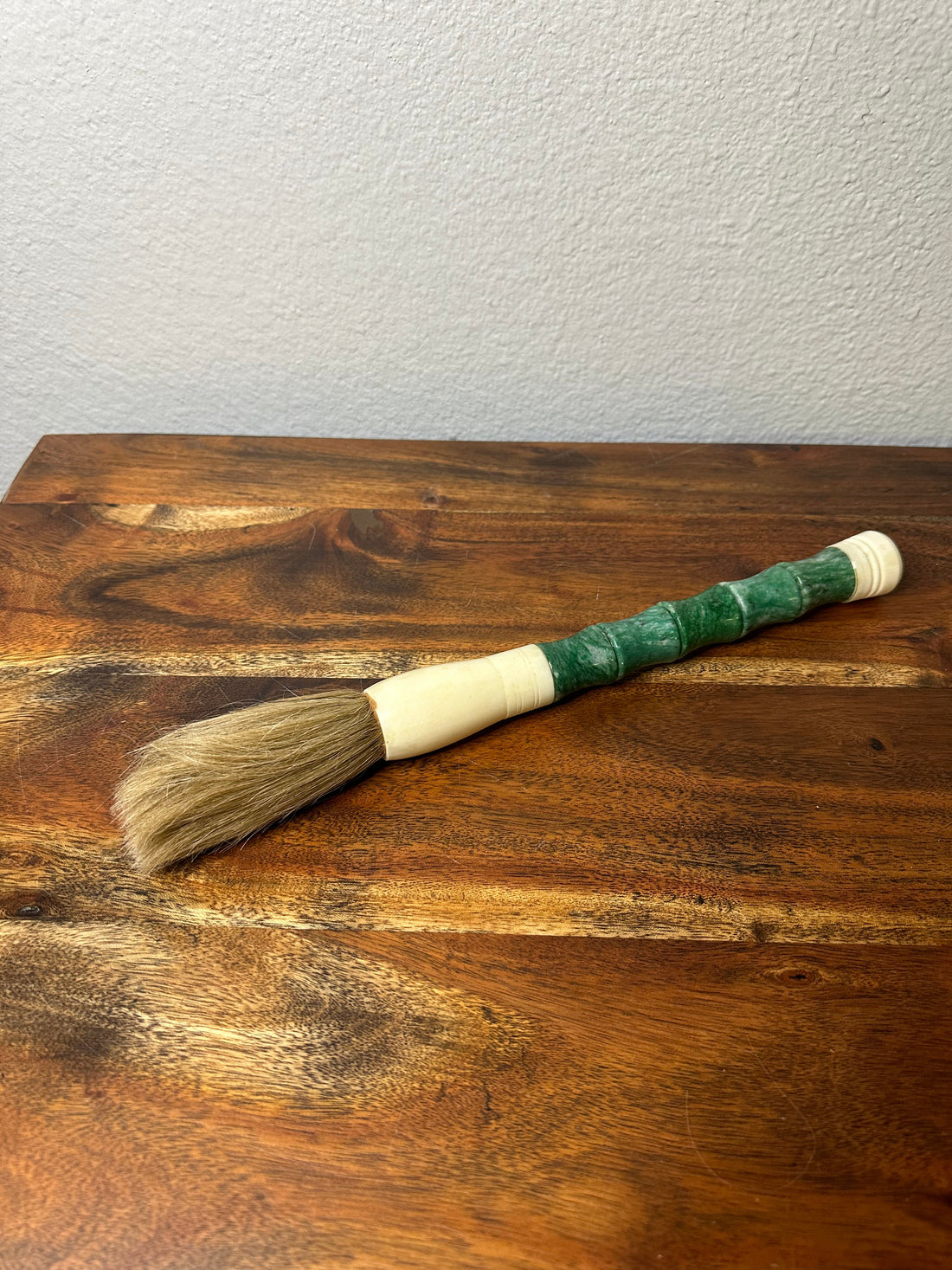 Approx. 13" Neutral Green Jade Bamboo-shaped Calligraphy Brush