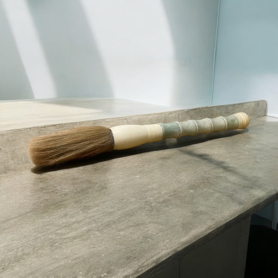 Approx. 13" Neutral Jade Bamboo-shaped Calligraphy Brush