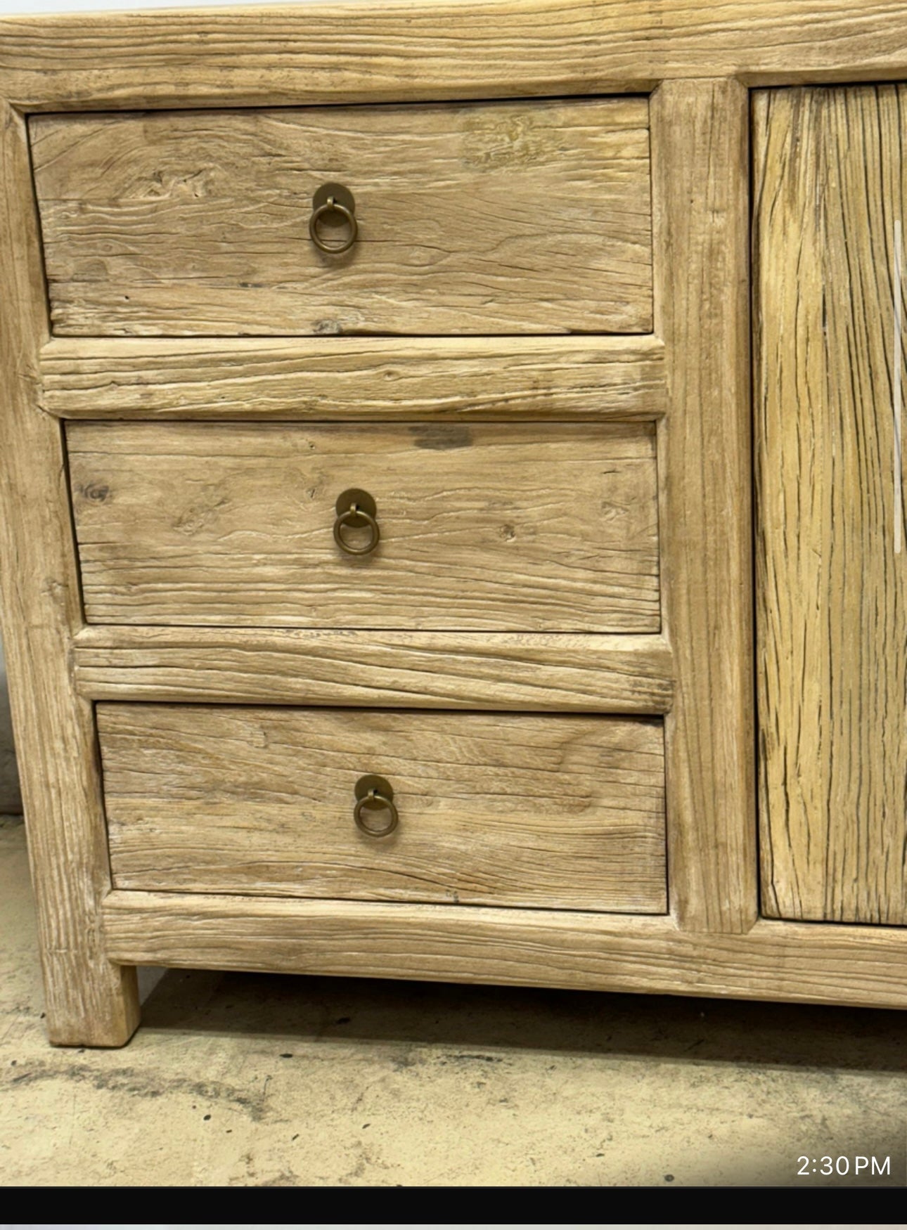 71 Inches Long 6 Drawers one Door Sideboard Weathered Natural