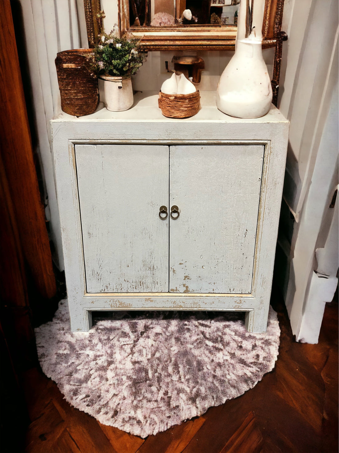 Handmade vintage White Cabinet 34X18X34H