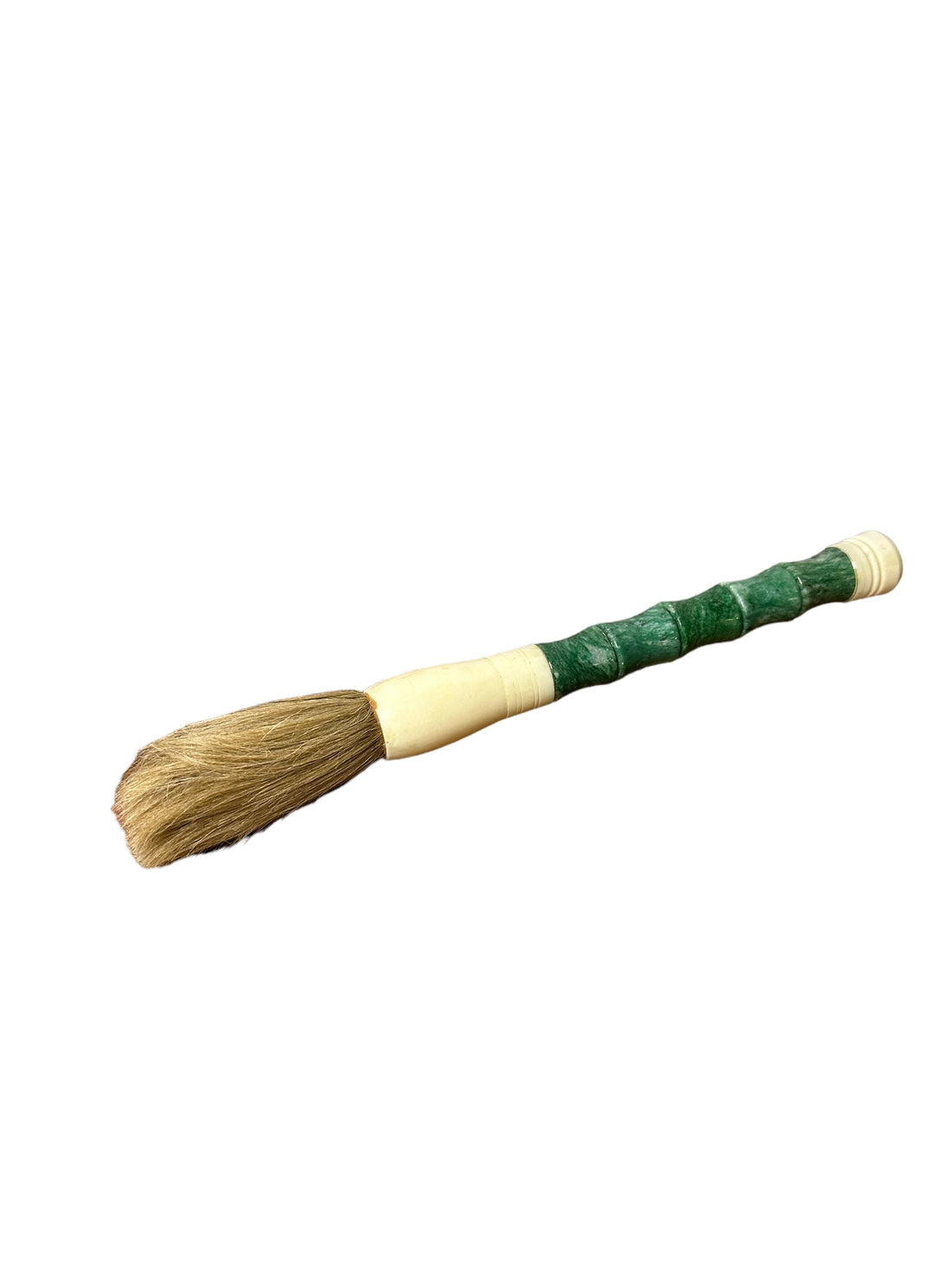 Approx. 13" Neutral Green Jade Bamboo-shaped Calligraphy Brush