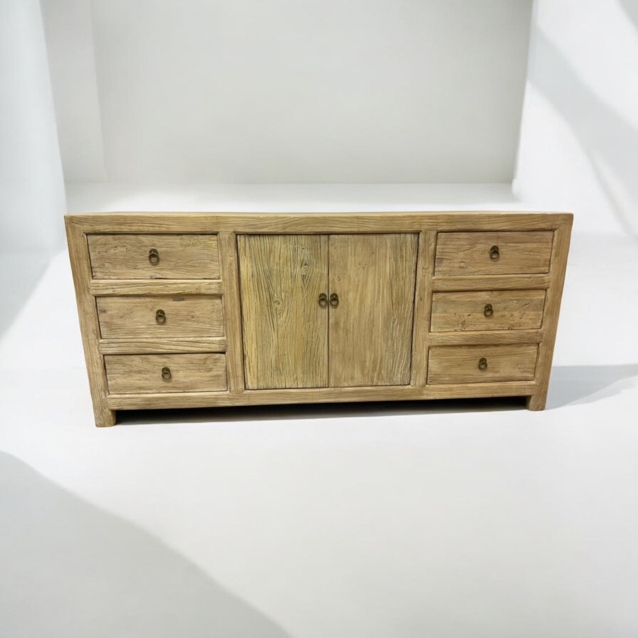 71 Inches Long 6 Drawers one Door Sideboard Weathered Natural