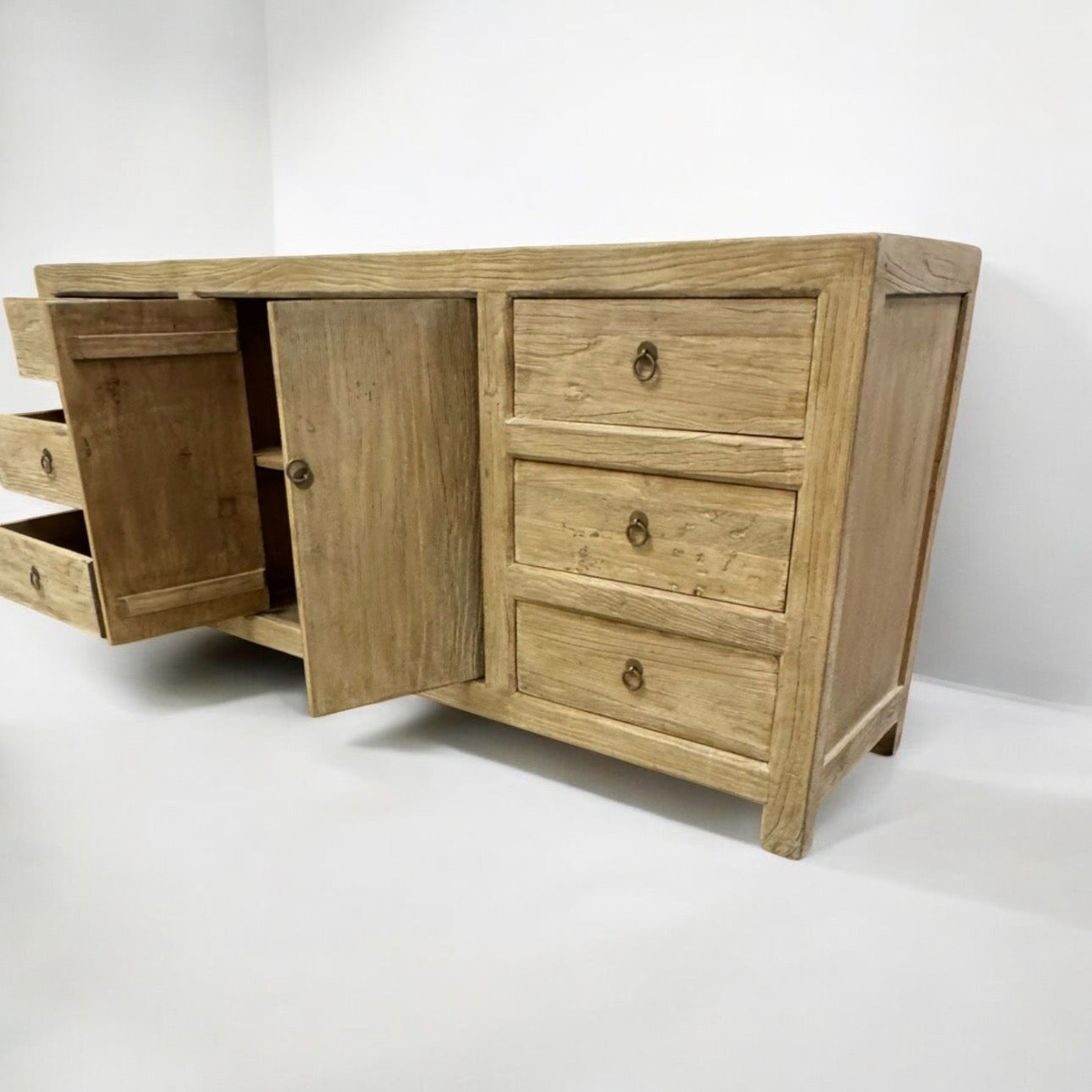 71 Inches Long 6 Drawers one Door Sideboard Weathered Natural