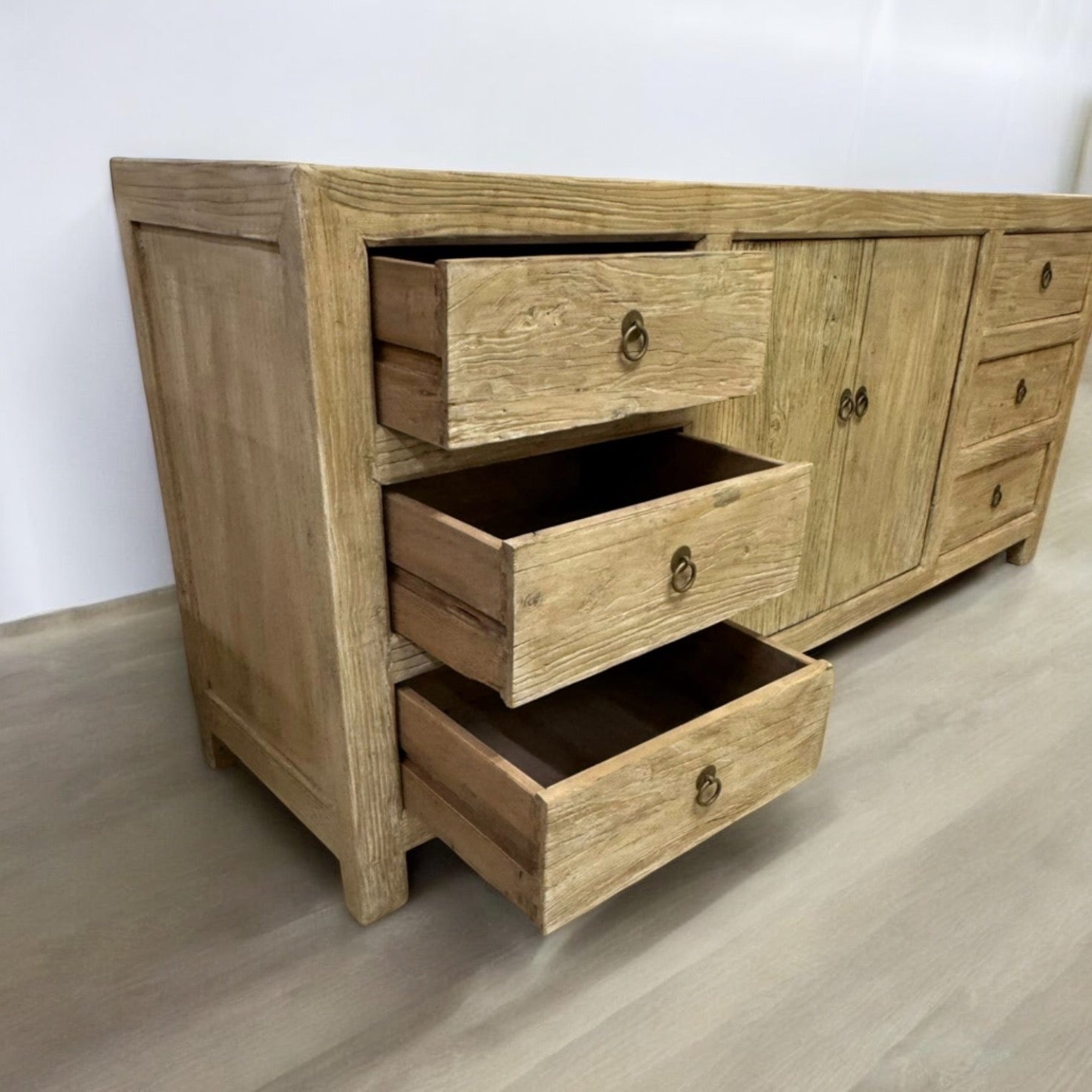 71 Inches Long 6 Drawers one Door Sideboard Weathered Natural