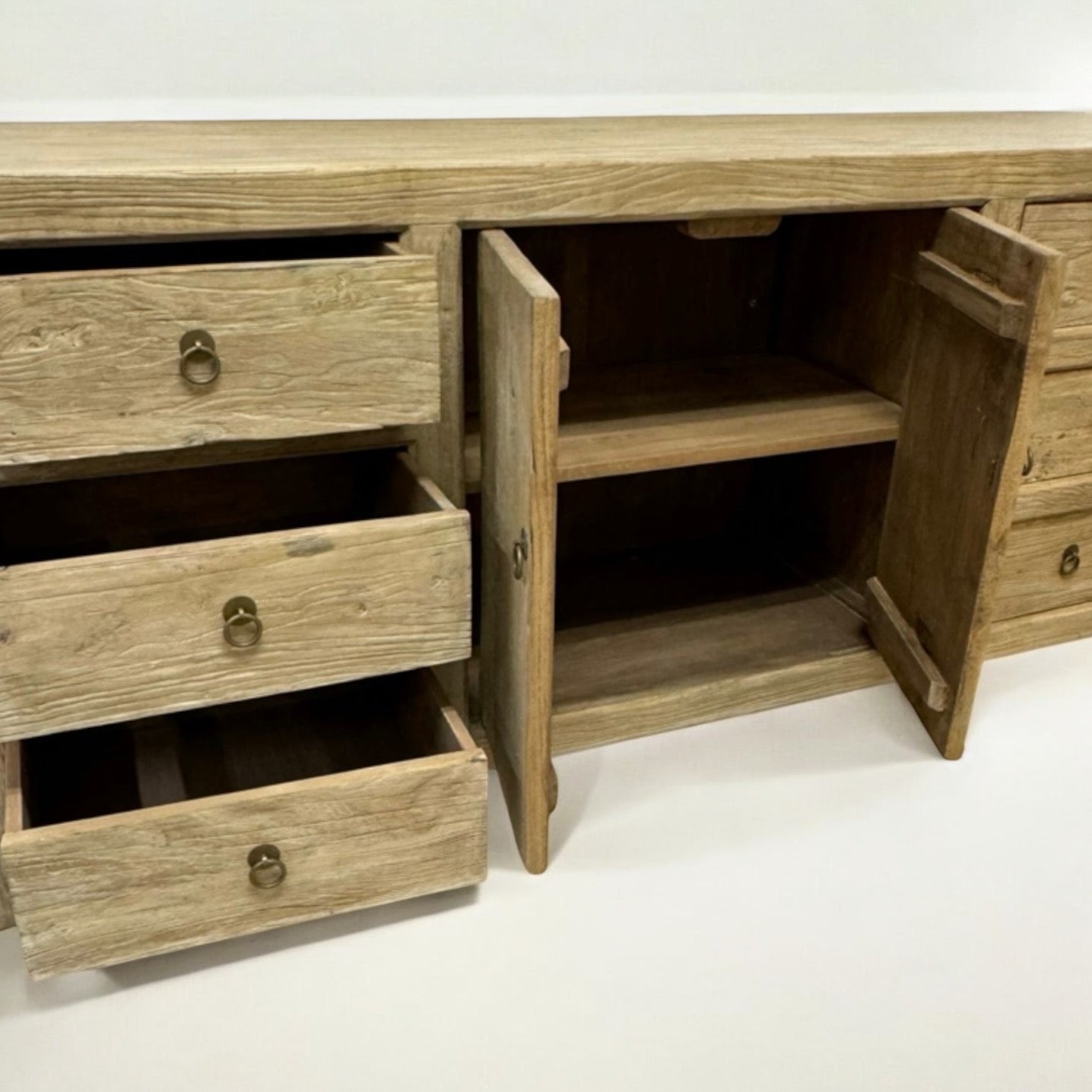 71 Inches Long 6 Drawers one Door Sideboard Weathered Natural