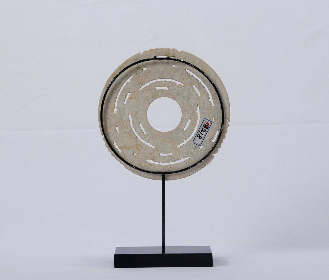 Jade Feng Shui Concentric Circle with Stand.