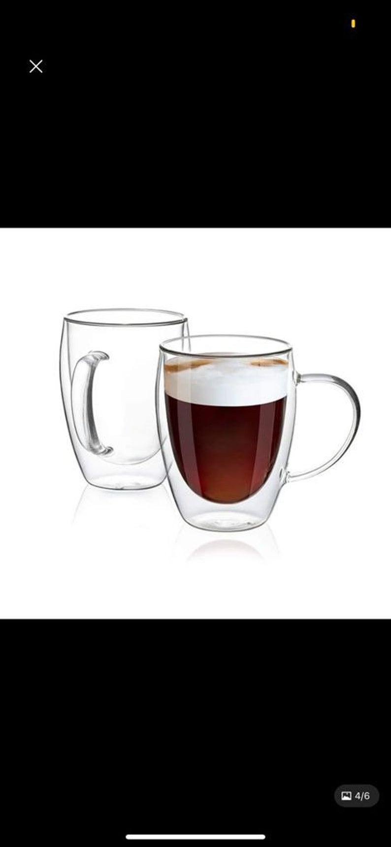 Insulated Double Wall Glass Coffee Mugs with Handle , 12 Oz.