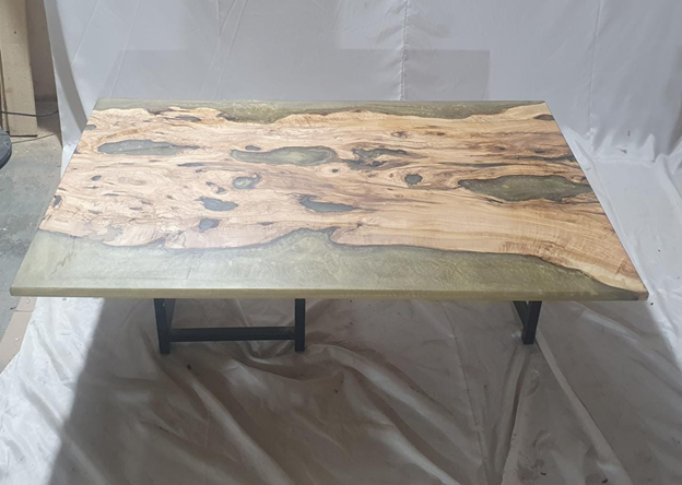 Epoxy Resin Olive Wood Rectangular Coffee Table/Modern Table Green 50 X 31.5 X 19.5 inches Handmade