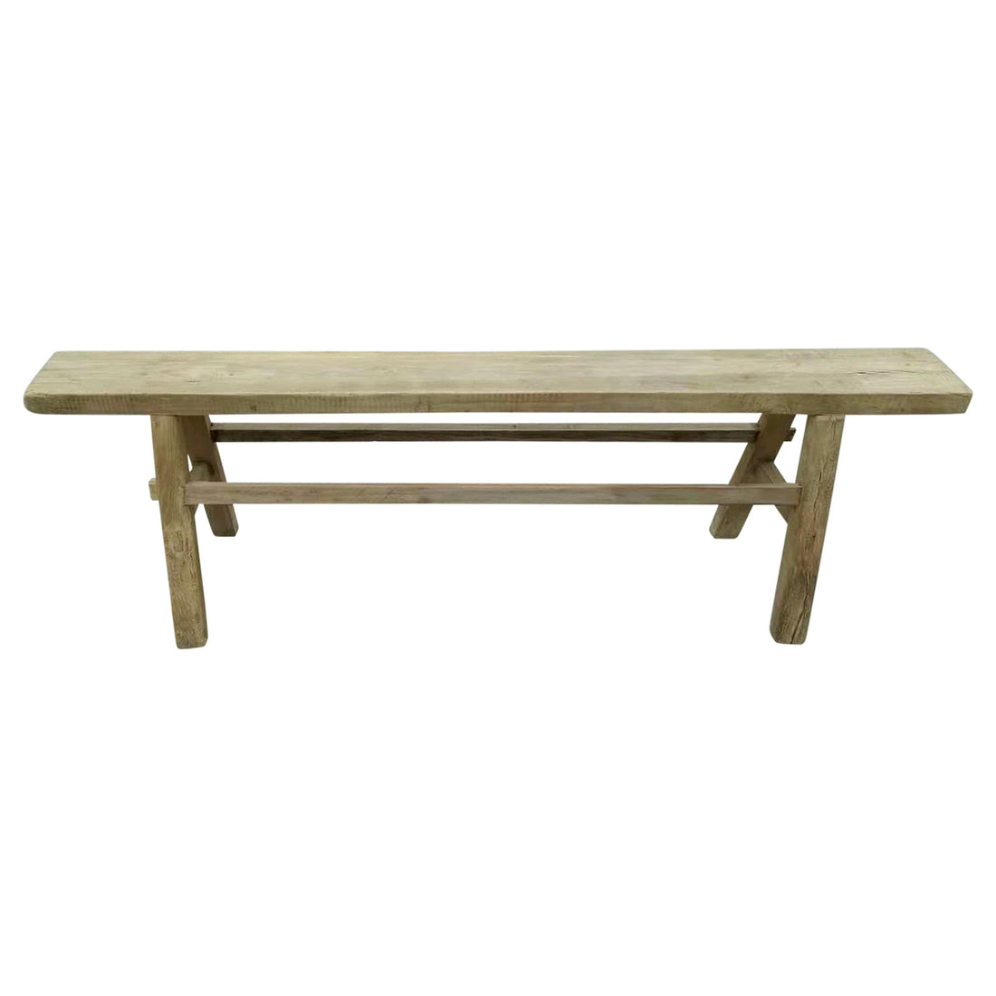 Antique Rustic Vintage Country Board Bench Weathered Natural Wood.