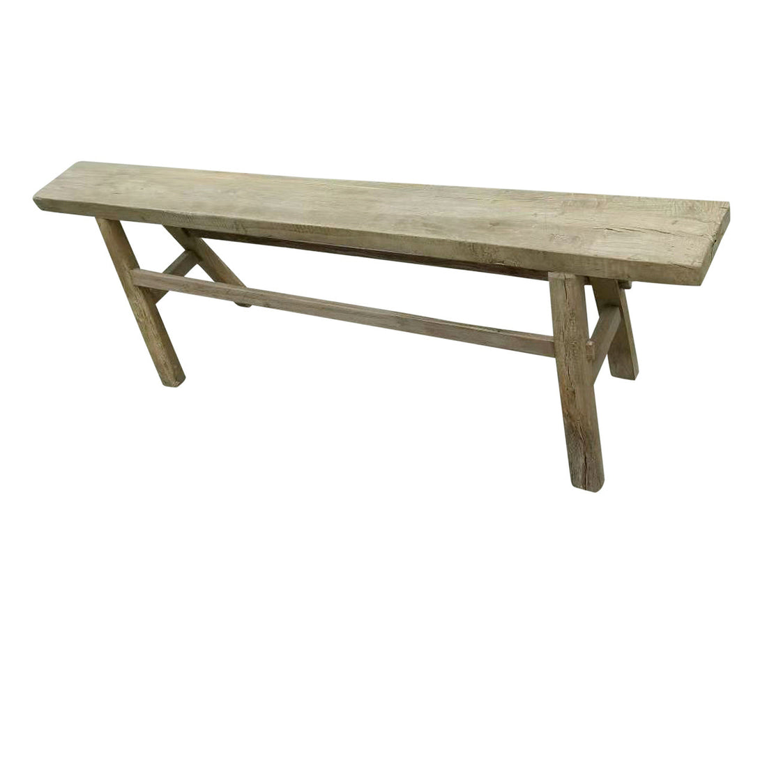 Antique Rustic Vintage Country Board Bench Weathered Natural Wood.