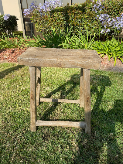 Antique Rustic Vintage Stool Rectangular.