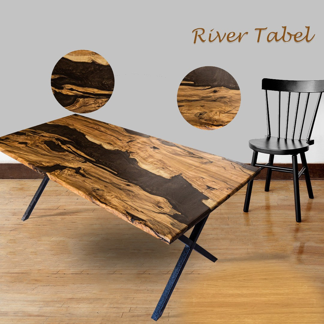 Epoxy Resin Olive Wood Rectangular Coffee Table/Modern Table Brown 45 X 24 X 19.5 inches Handmade