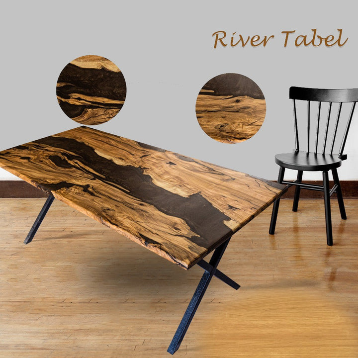 Epoxy Resin Olive Wood Rectangular Coffee Table/Modern Table Brown 45 X 24 X 19.5 inches Handmade