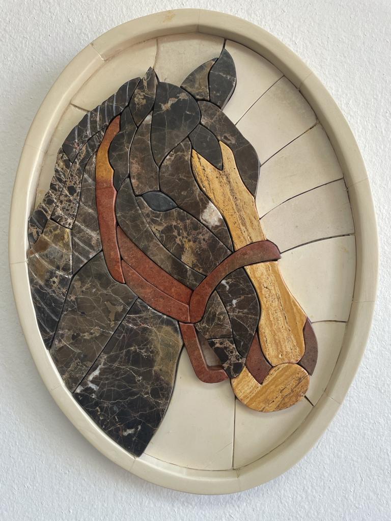 Brown Horse Marble Mosaic 3D Wall Art (Natural Stone) Hand made