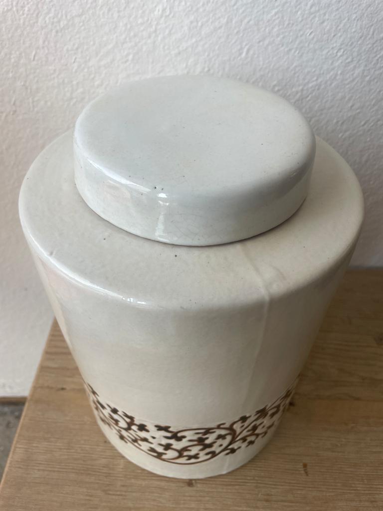 Black and White Hand Painted Tea Caddy Medium.