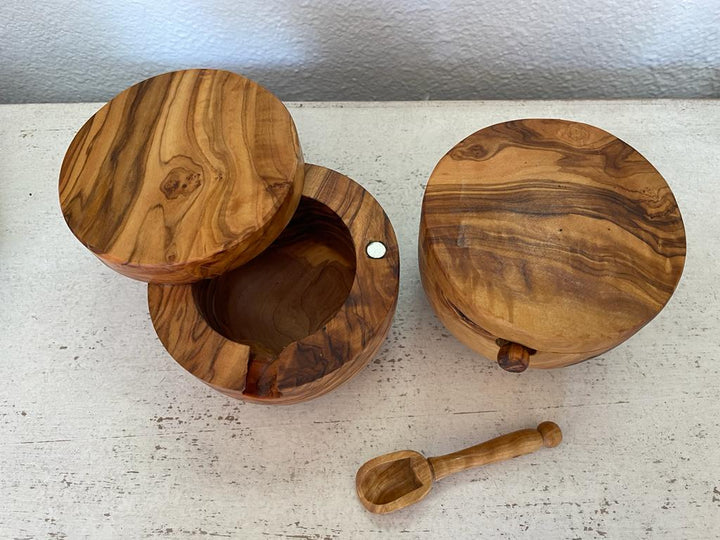 olive wood salt cellar