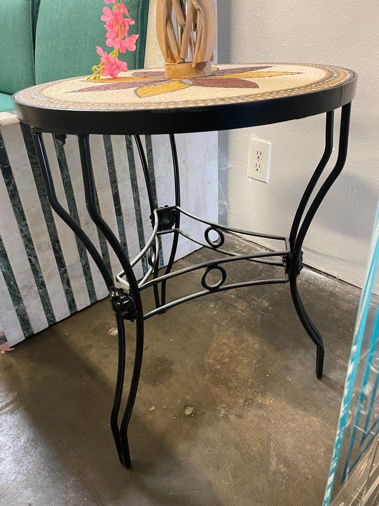 round mosaic end table