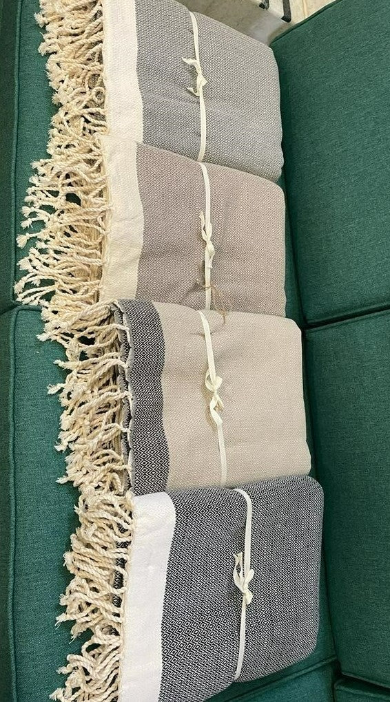 100% Cotton Handmade Blanket Simple Throw 80X118 inches Vintage Decorative Boho Throw Blankets for Couch Sofa/Bed/Super Soft & Light