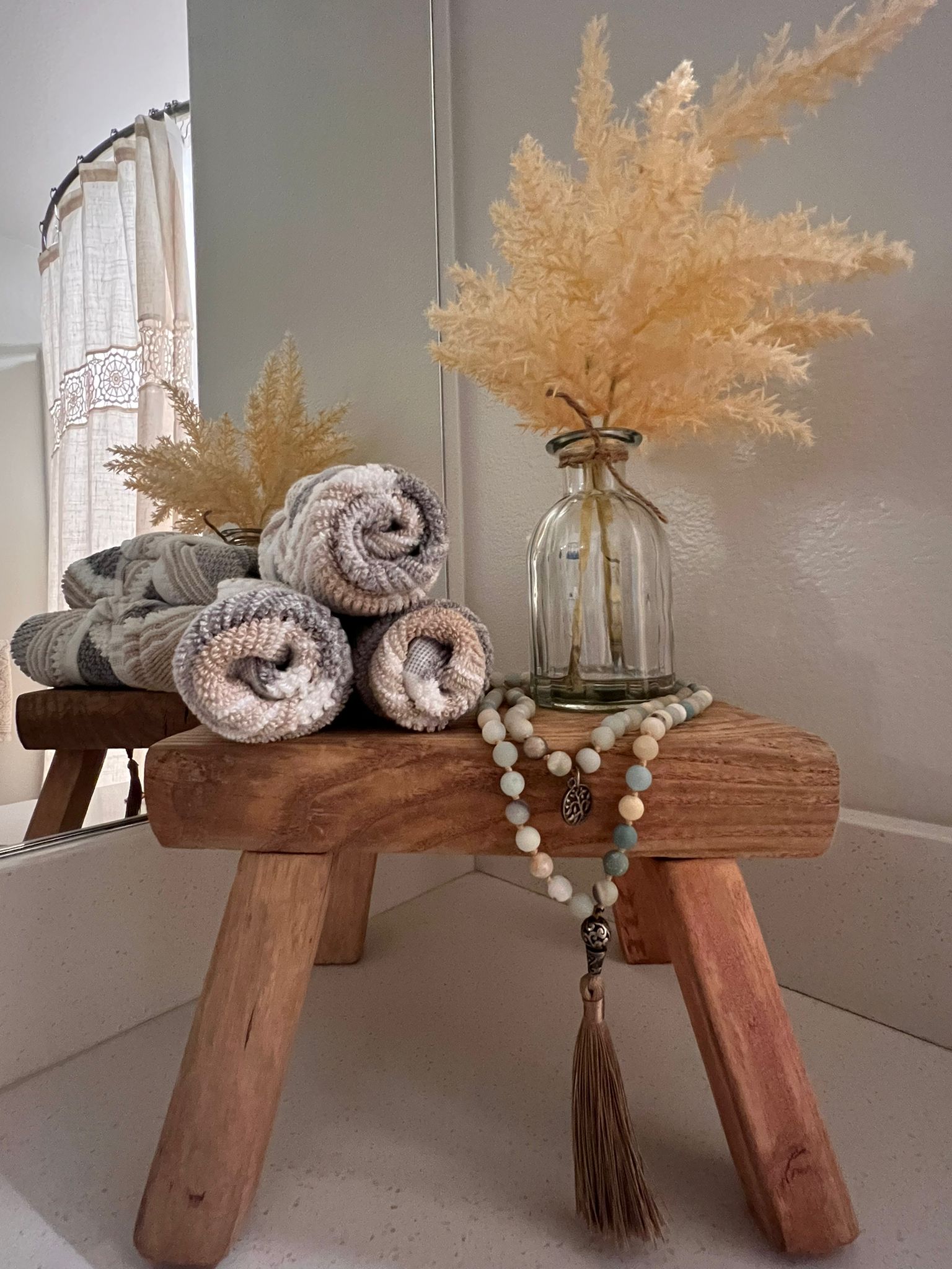 Mini handmade wooden stool, unique outlet pieces for home decoration