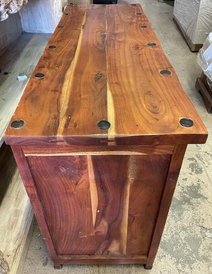 Handmade Vintage Antique Teak Wood Buffet| Live Edge Sideboard| Hand Carved Buffet| Decorative Buffet | Indian Console Table| Dresser