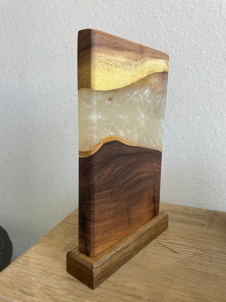 Epoxy Resin Walnut Wood Night Lamp/Table Lamp Hand made Epoxy Style Vary